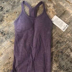 Women's Purple Ribbed Tank Top